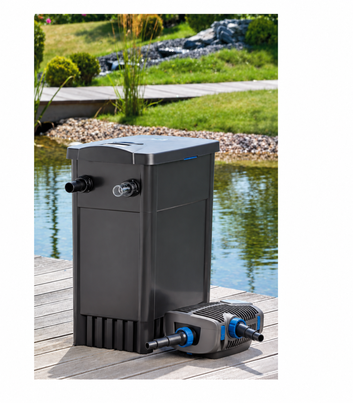OASE FiltoMatic Teichfilter Durchlauffilter AquaMax Eco Premium Filterpumpe Gartenteich Koiteich Fischteich Filteranlage UVC Teichfilterset Teichreinigung Klarwasser Filtertechnik Komplettset