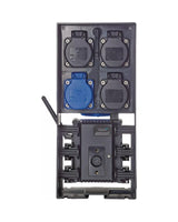 OASE InScenio FM-Master Cloud ohne Haube: vier Steckdosen, eine davon blau, WLAN-Antenne links
