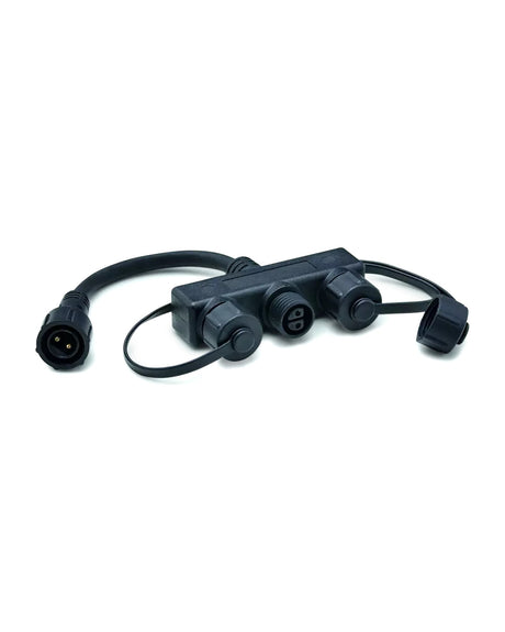 OASE LunAqua Connect Dreifach-Verteiler weiß: drei Buchsen mit Kappen, Kabel mit 2-poligem Stecker