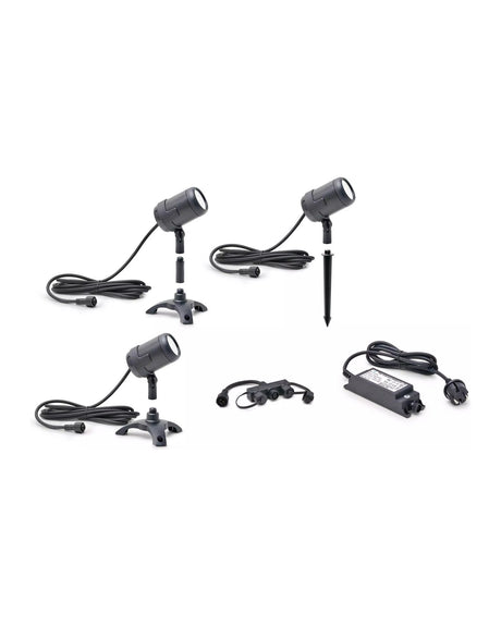 Netzteil 36 W im LunAqua Connect M Set 3 zusammen mit Dreifach-Verteiler und drei Spots