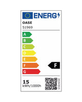 Energielabel OASE LunAqua Power LED XL 4000 Flood (51969): Klasse F, 15 kWh/1000 h