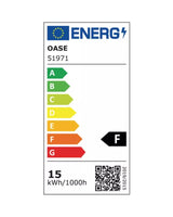 Energielabel OASE LunAqua Power LED XL 4000 Spot (51971): Klasse F, 15 kWh/1000 h