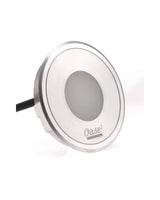 Einzelne LunAqua Terra LED Einbauleuchte mit Edelstahlrand und Kabel