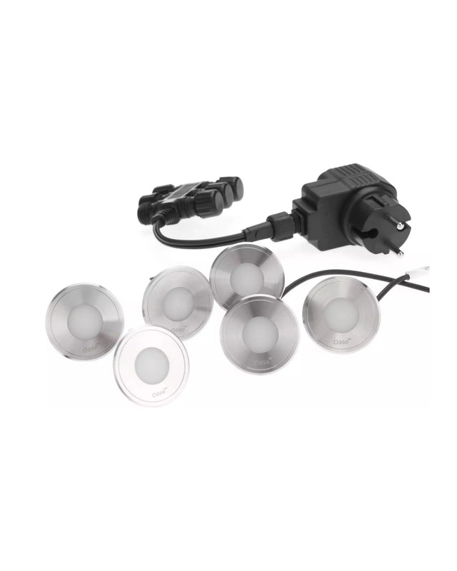 OASE LunAqua Terra LED Set 6: sechs Einbauleuchten, 6-fach-Verteiler und Steckertrafo