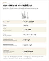 Daten OASE Nachfüllset Nitrit/Nitrat 50660: Inhalt, Dosierung, Messbereiche, Haltbarkeit