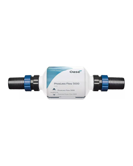 OASE PhosLess Flow 3000: Phosphatkartusche mit Schlauchanschlüssen an beiden Enden