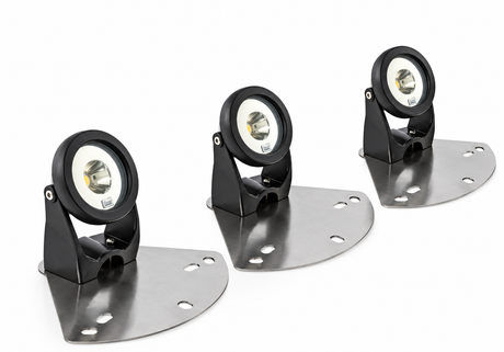 OASE PondJet Eco RGB Beleuchtungsset drei LED Scheinwerfer Haltebügel Teichbeleuchtung Schwimmfontäne Fontänenbeleuchtung ProfiLux Garden IP68 Wasserspiel Zubehör Montageplatten