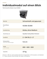 Technische Daten OASE ProfiClear Premium Individualmodul: Durchfluss, Anschlüsse, Maße, Gewicht