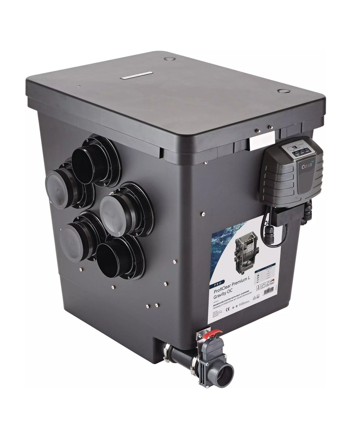OASE ProfiClear Premium TF-L Gravitation OC mit DN-110-Zuläufen, Steuereinheit und Schmutzablass