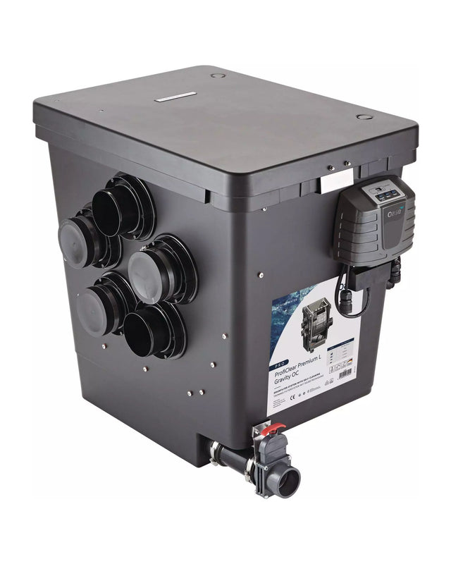 OASE ProfiClear Premium TF-L Gravitation OC mit DN-110-Zuläufen, Steuereinheit und Schmutzablass
