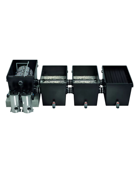ProfiClear Premium XL gepumpt: TF-XL mit Bitron Premium, zwei XL Moving Bed, Ablaufmodul (separat erhältlich)