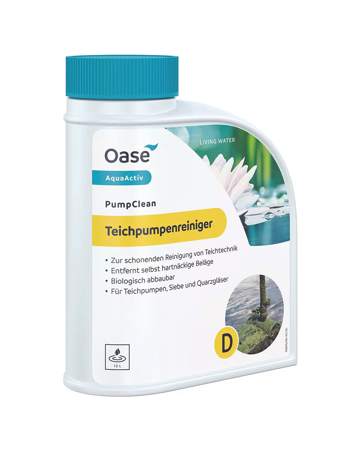 OASE AquaActiv PumpClean 500 ml, Flasche mit gelbem Band „Teichpumpenreiniger“