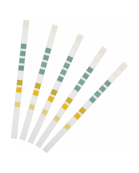 OASE AquaActiv QuickSticks 6in1: fünf Teststreifen mit je sechs Testfeldern