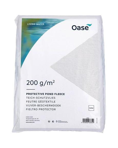 OASE Teich-Schutzvlies 200 g/m², Abschnitt 2 × 5 m im Folienbeutel, Vorderseite mit Etikett