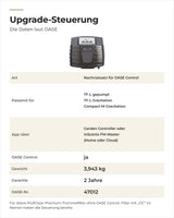 Daten OASE Upgrade-Steuerung ProfiClear Premium OC: passende Trommelfilter, App, Gewicht, Garantie