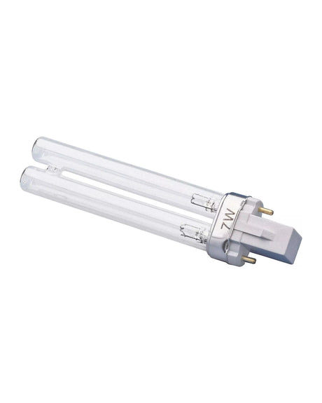 OASE UVC-Ersatzlampe 7 W schräg: Doppelröhre mit grauem 2-Stift-Sockel, Aufdruck 7W