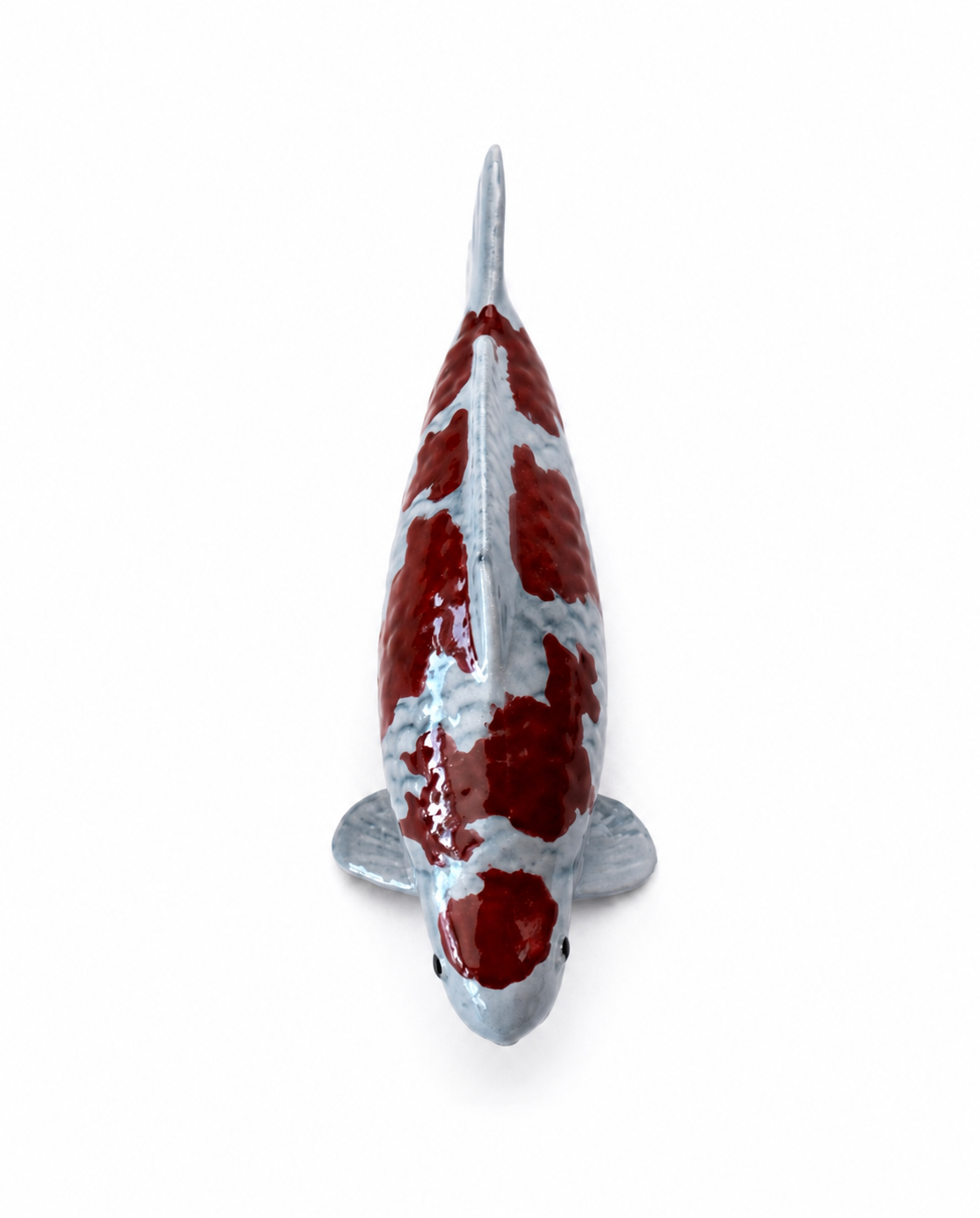 Handbemalte Ochiba Koi-Figur als besondere Deko und Japan-Deko für Wohnbereich, Regal oder Teichbereich