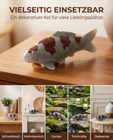 Handbemalte Ochiba Koi-Figur als vielseitige Deko für Schreibtisch, Wohnbereich, Garten, Teichnähe oder Dekoecke