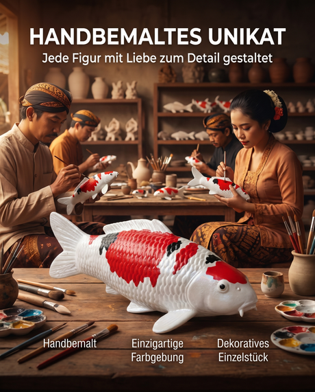 Handbemalte Sanke Koi Figur Fisch figur einzigartige farbgebung ein dekoratives einzelstück besondere deko