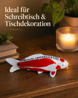 Tancho Shusui Koi-Figur als stilvolle Tisch- und Schreibtischdekoration im Wohnbereich