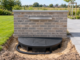 OASE Wasserreservoir Wall unter einem Wandwasserfall im Garten